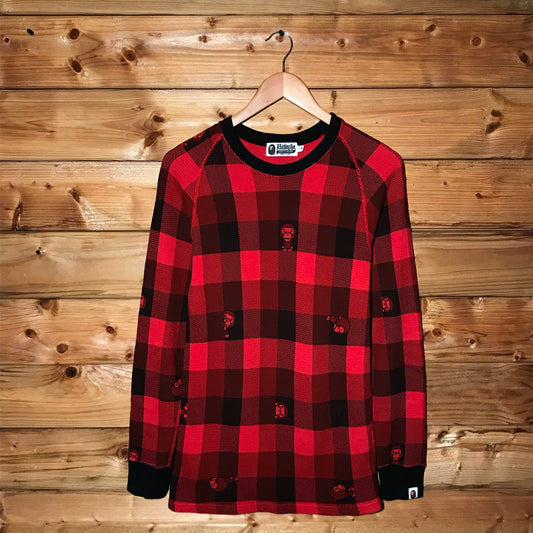 Baby Milo, A Bathing Ape Plaid Tartan AOP long sleeve t shirt