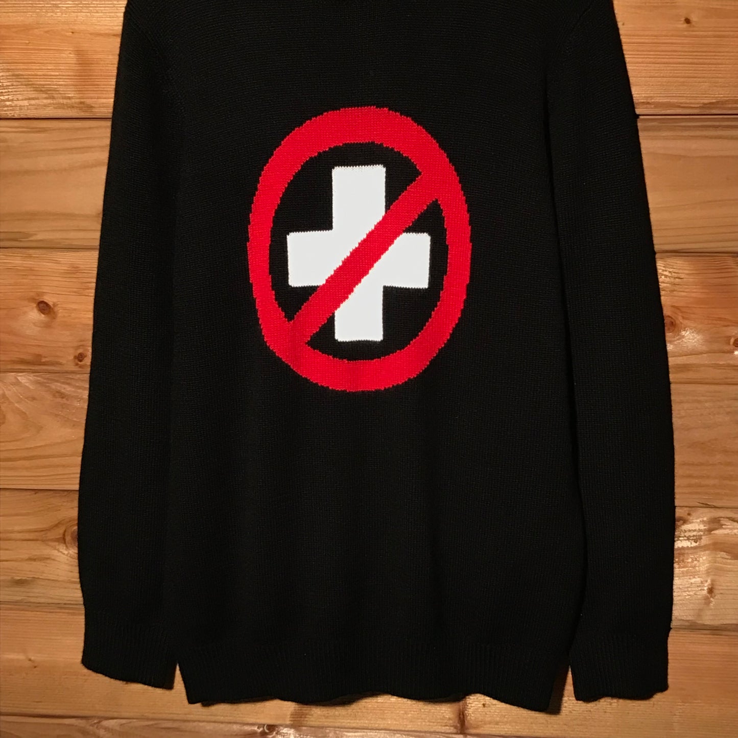 Places + Faces Caution Symbol knit sweatshirt