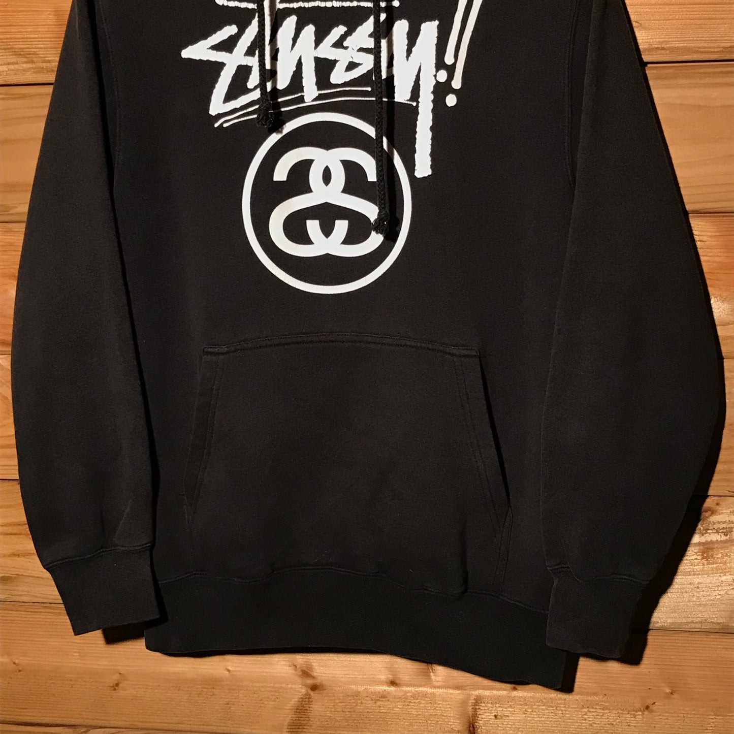 Stüssy Exclamation Script Spellout Link Logo hoodie