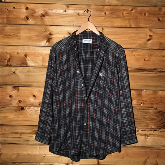 90s Burberry Nova Check Pattern long sleeve button up shirt