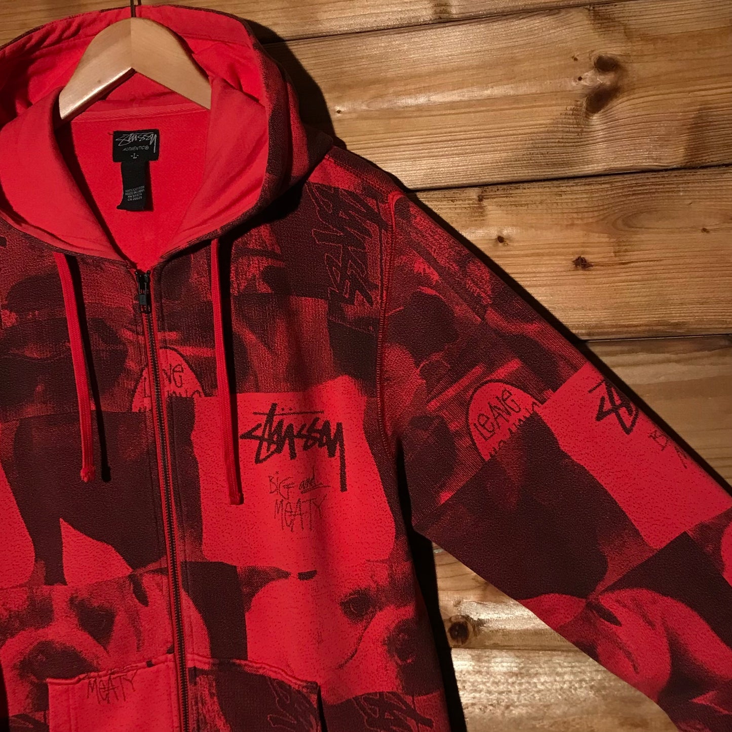 Stüssy Big And Meaty Mike Miller Photo Collage AOP zip up hoodie