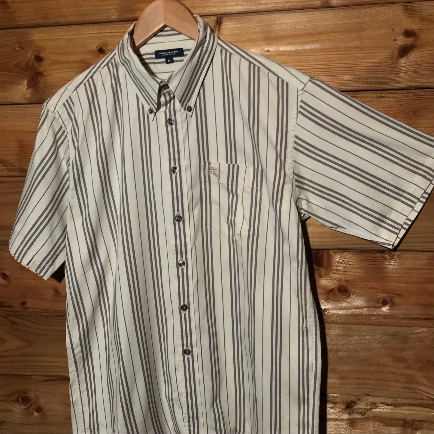 Burberry Nova Stripe Pattern short sleeve button up shirt