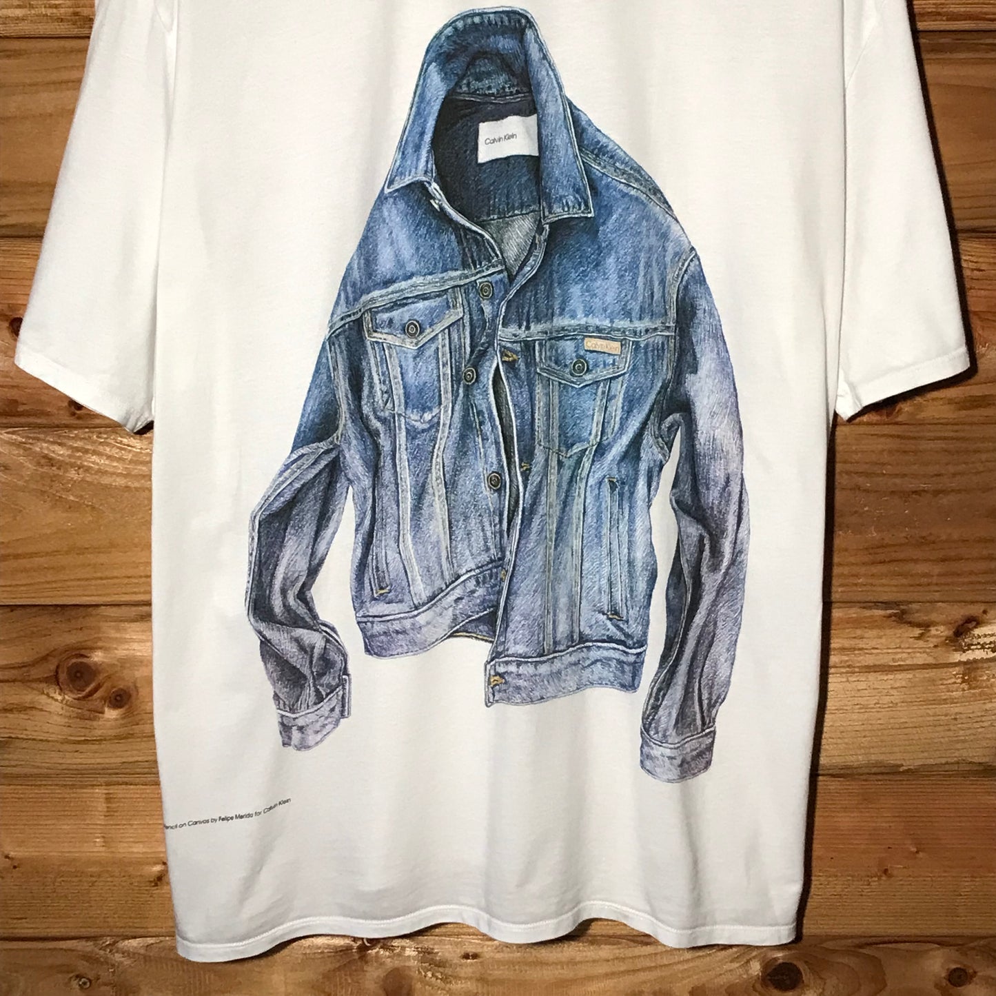 Calvin Klein Felipe Merida Pencil Art Denim Jacket t shirt