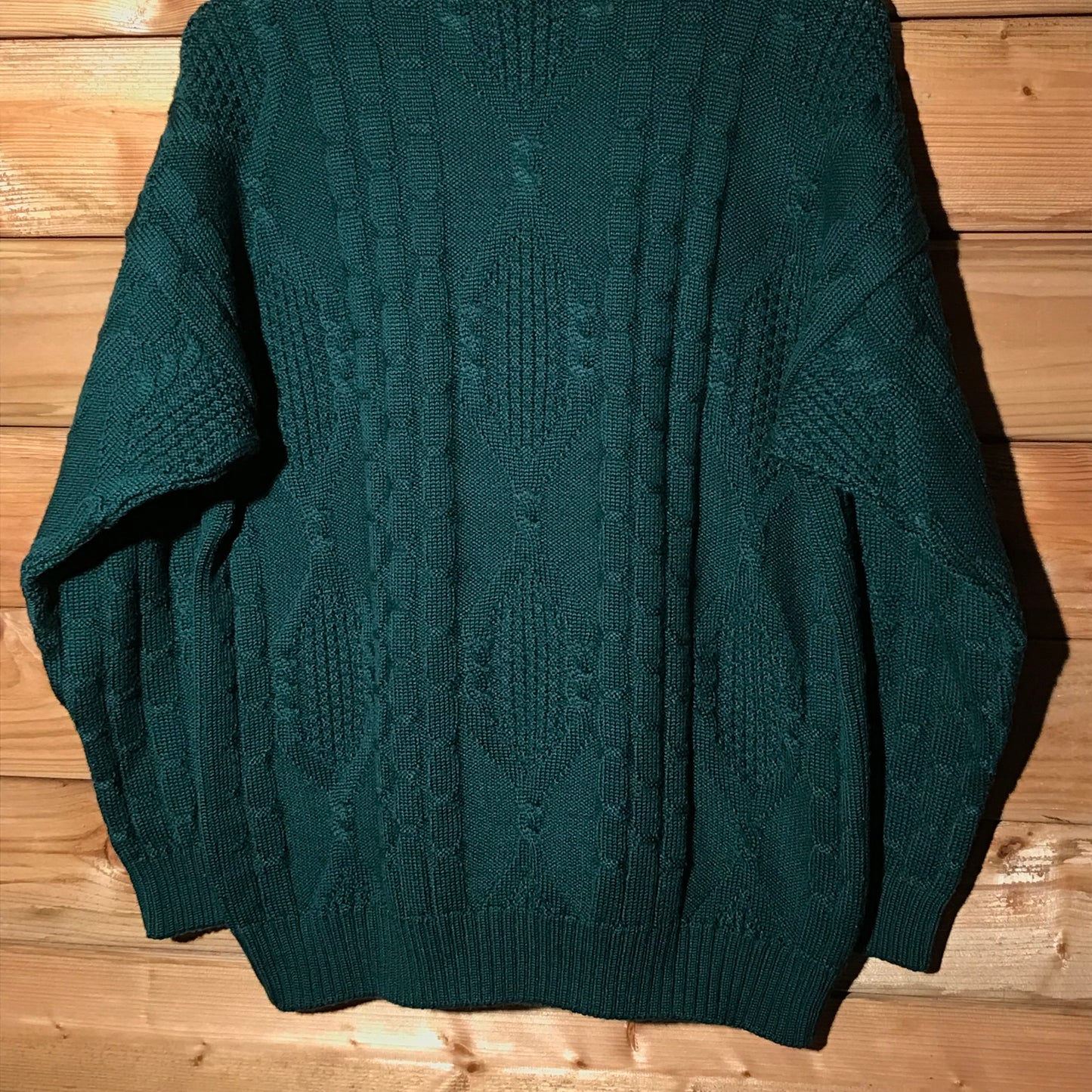 90s Burberry Centre Spellout cable knit sweatshirt