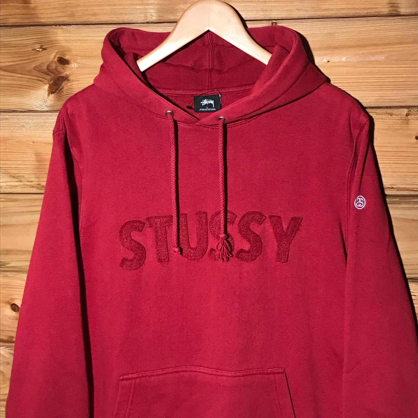 Stüssy Tonal Patch Centre Spellout hoodie