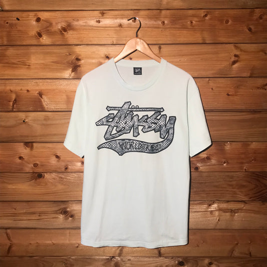 Stüssy World Tribe Script Spellout t shirt