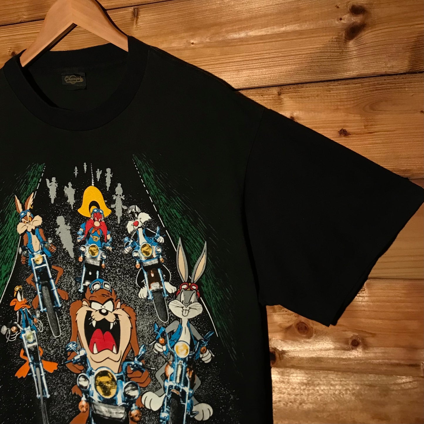 1993 Looney Tunes Motorbike Road Double Sided t shirt