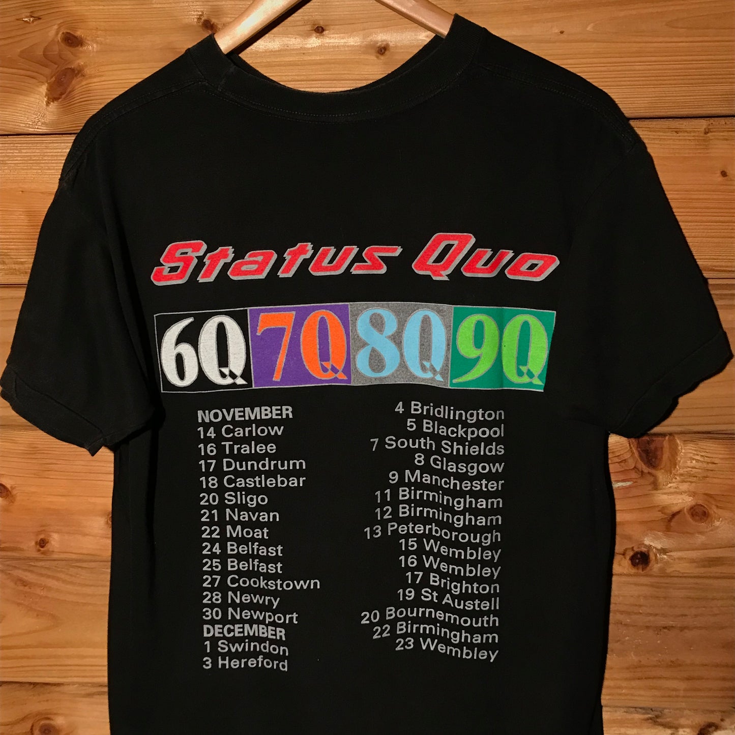 1990 Status Quo Rockin' All Over The Years UK Tour t shirt