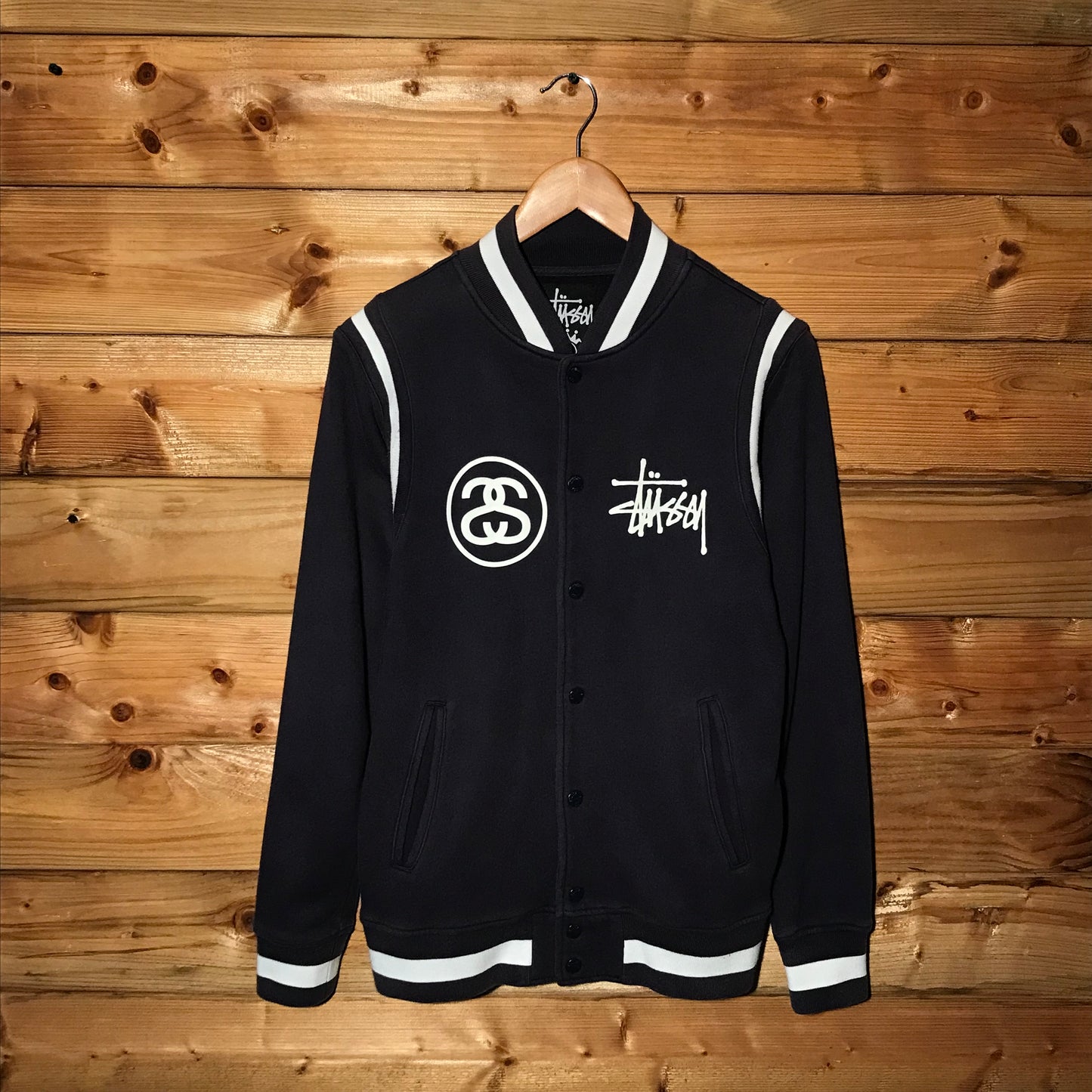 Stüssy World Tour Double Spellout varsity jacket