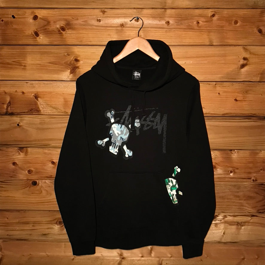 Stüssy Multi Camo Skull and Crossbones hoodie