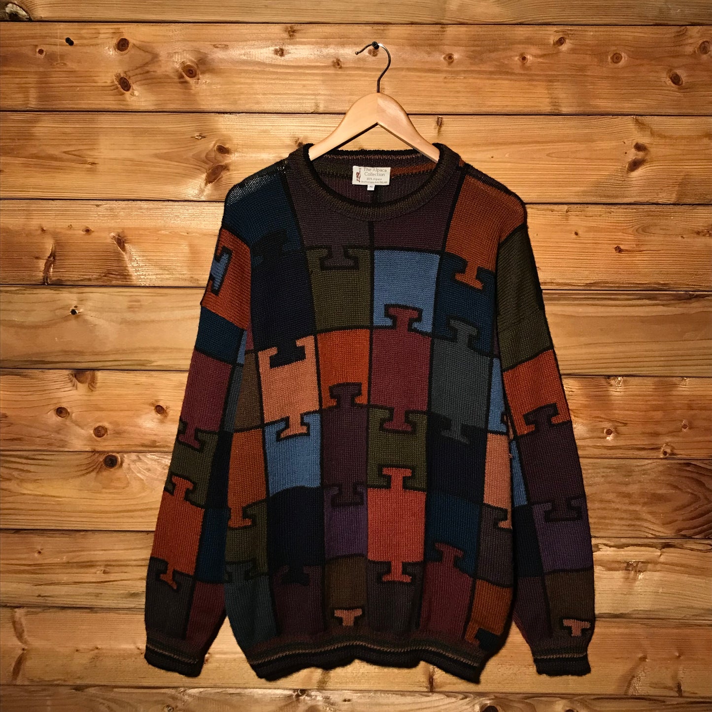 90s The Alpaca Collection Puzzle Style knit sweatshirt