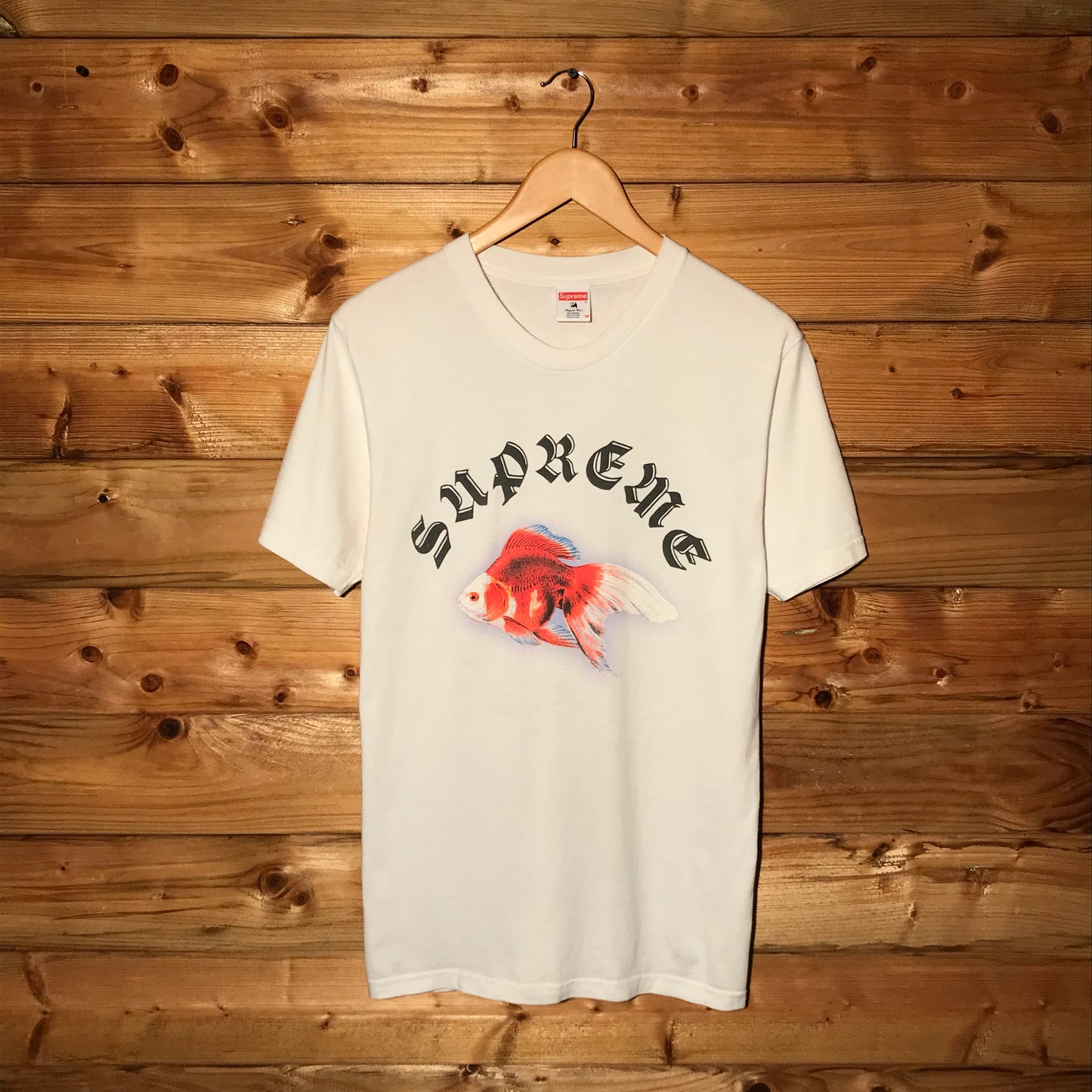 Supreme x Sasquatchfabrix Goldfish Arc Spellout t shirt