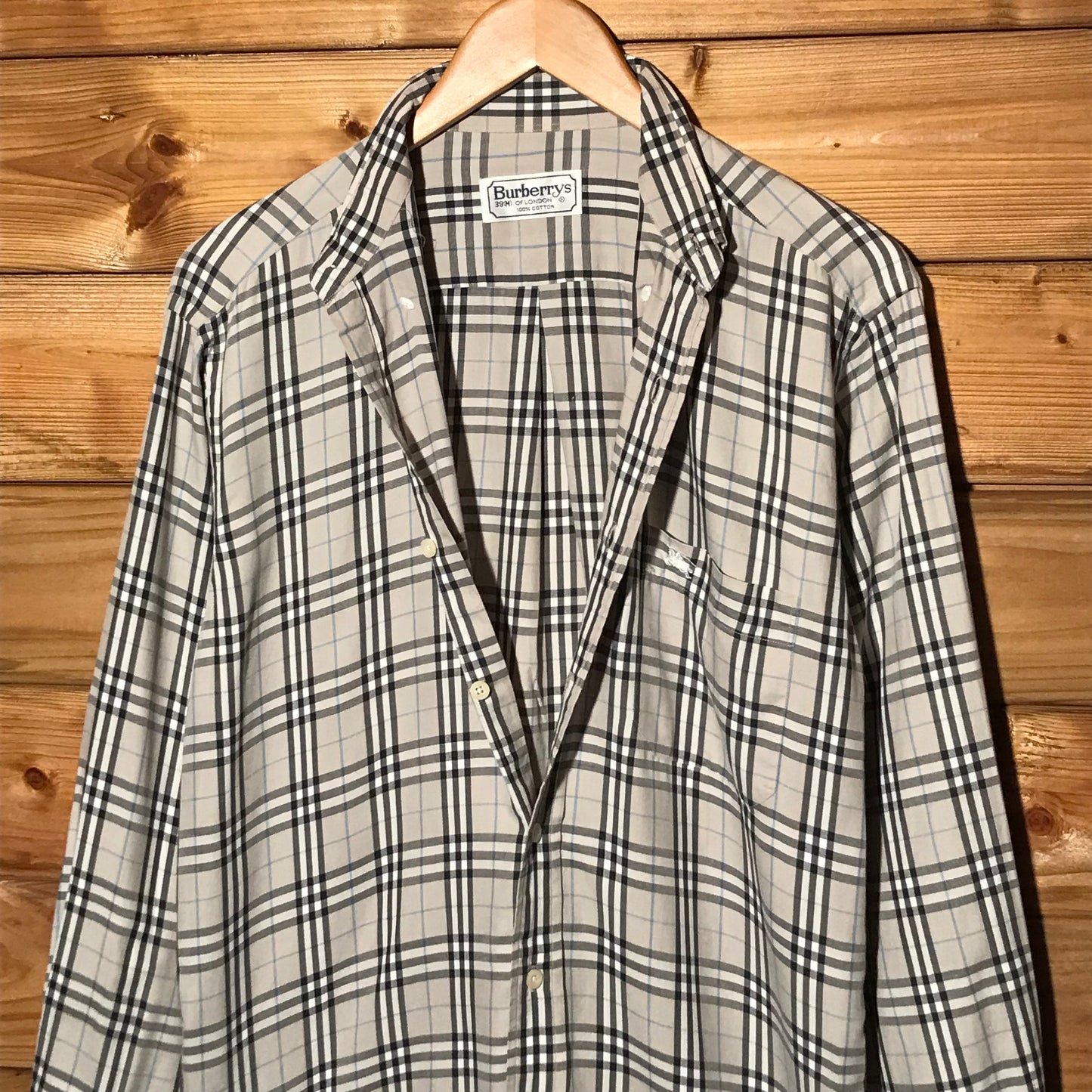 90s Burberry Nova Check Pattern long sleeve button up shirt