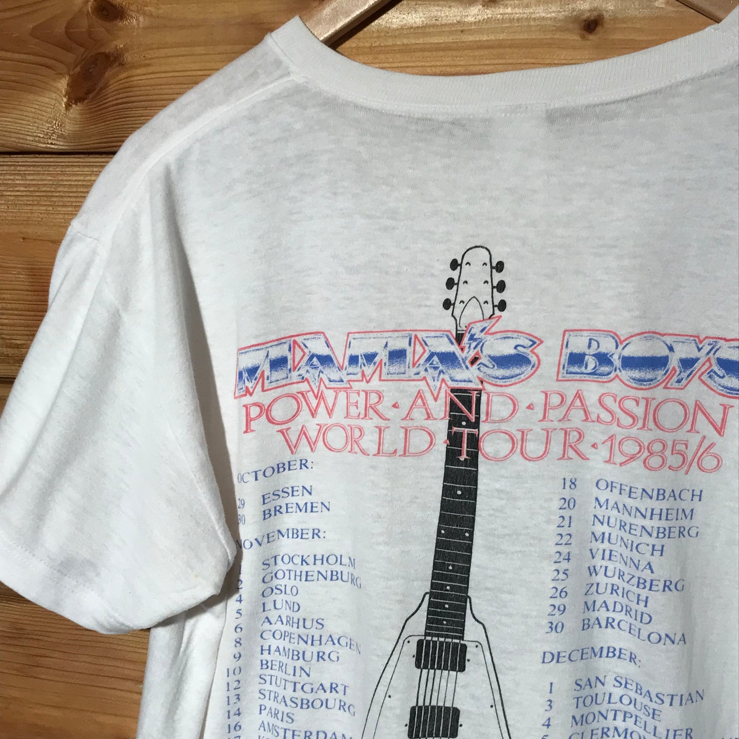 1985 Mama's Boys Power and Passion World Tour t shirt