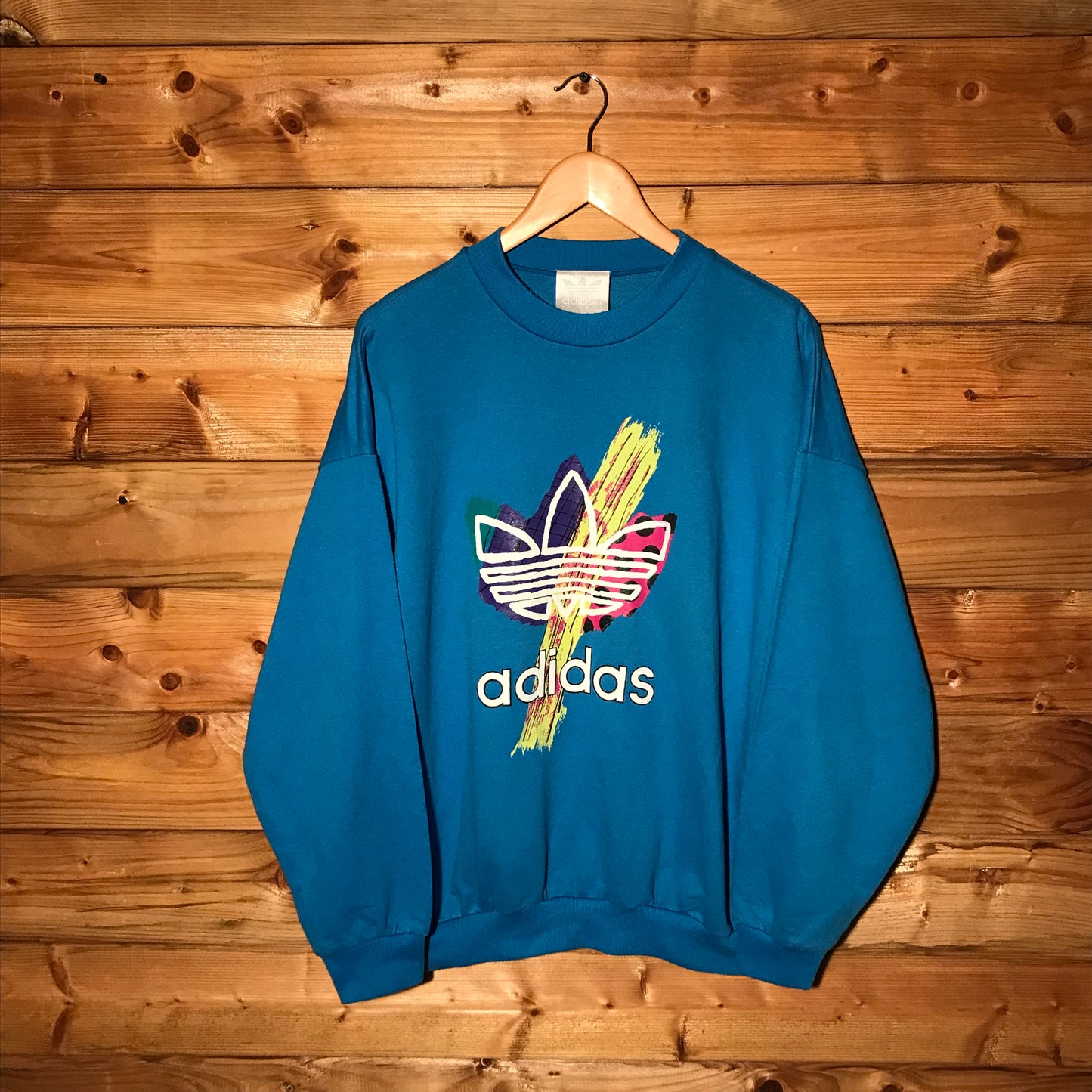 90s Adidas Abstract Trefoil Spellout sweatshirt