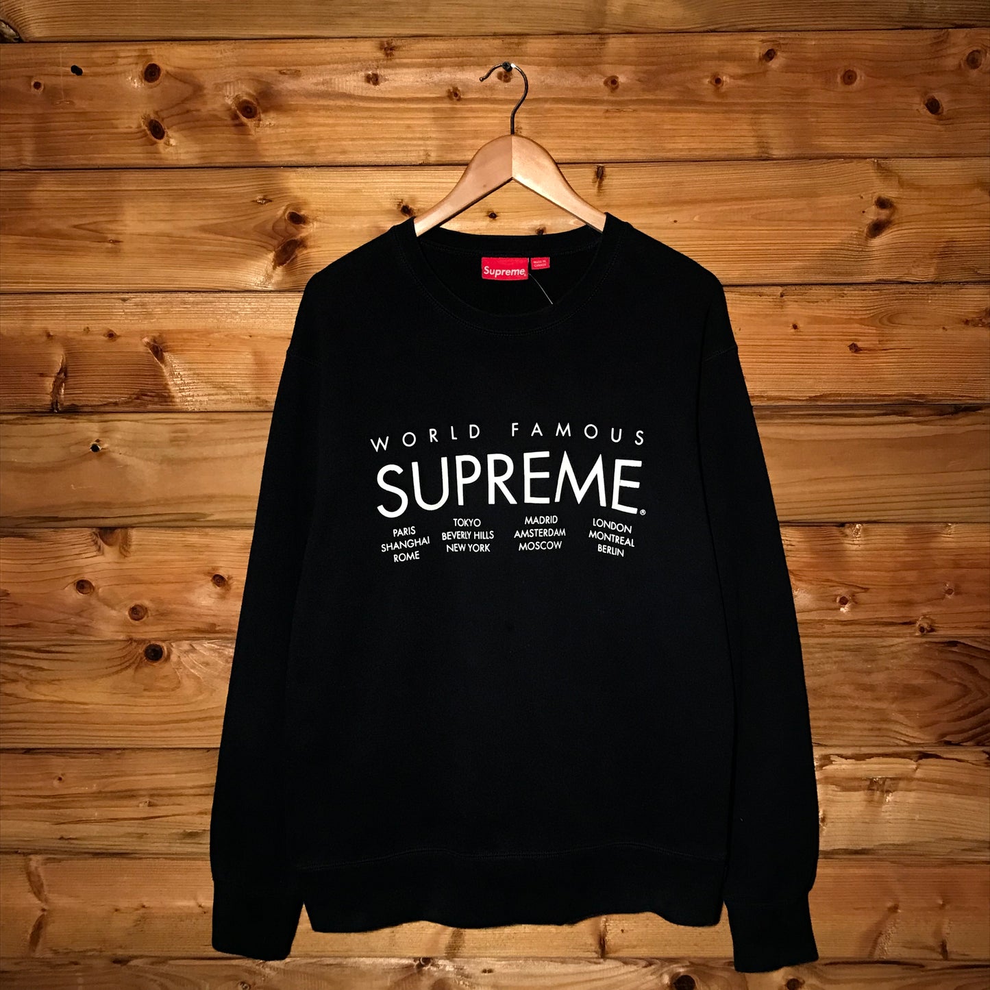 2015 Supreme World Famous International Centre Spellout sweatshirt