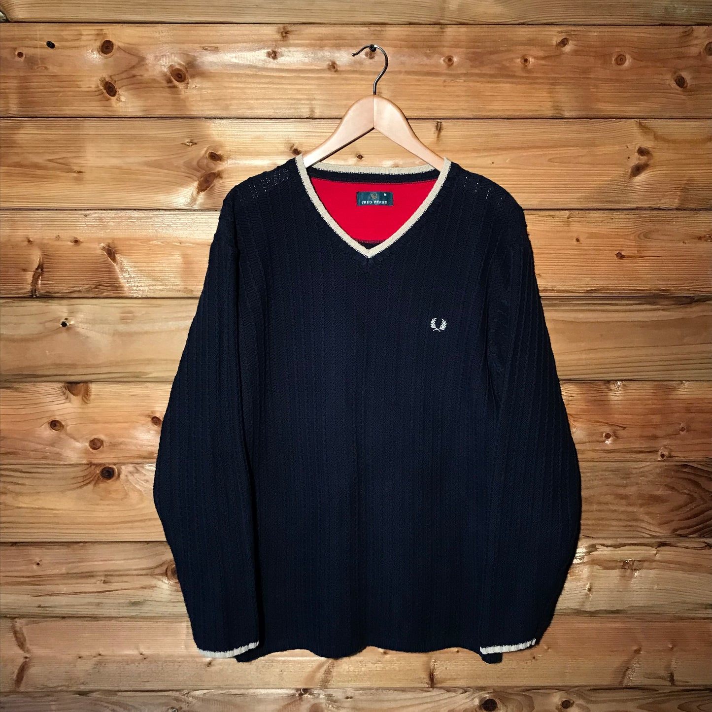 90s Fred Perry cable knit sweatshirt