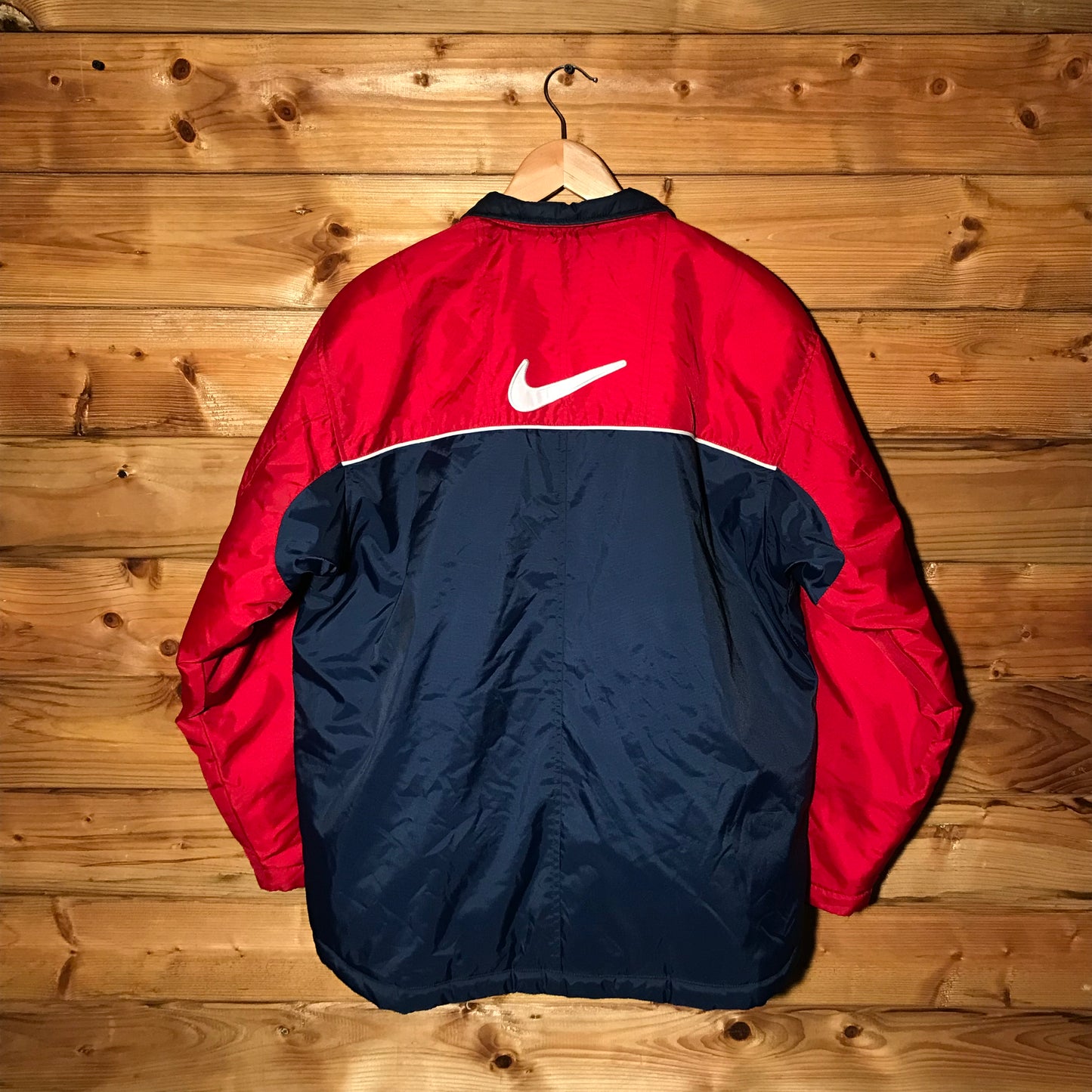 90s Nike Piping Split Double Swoosh down jacket