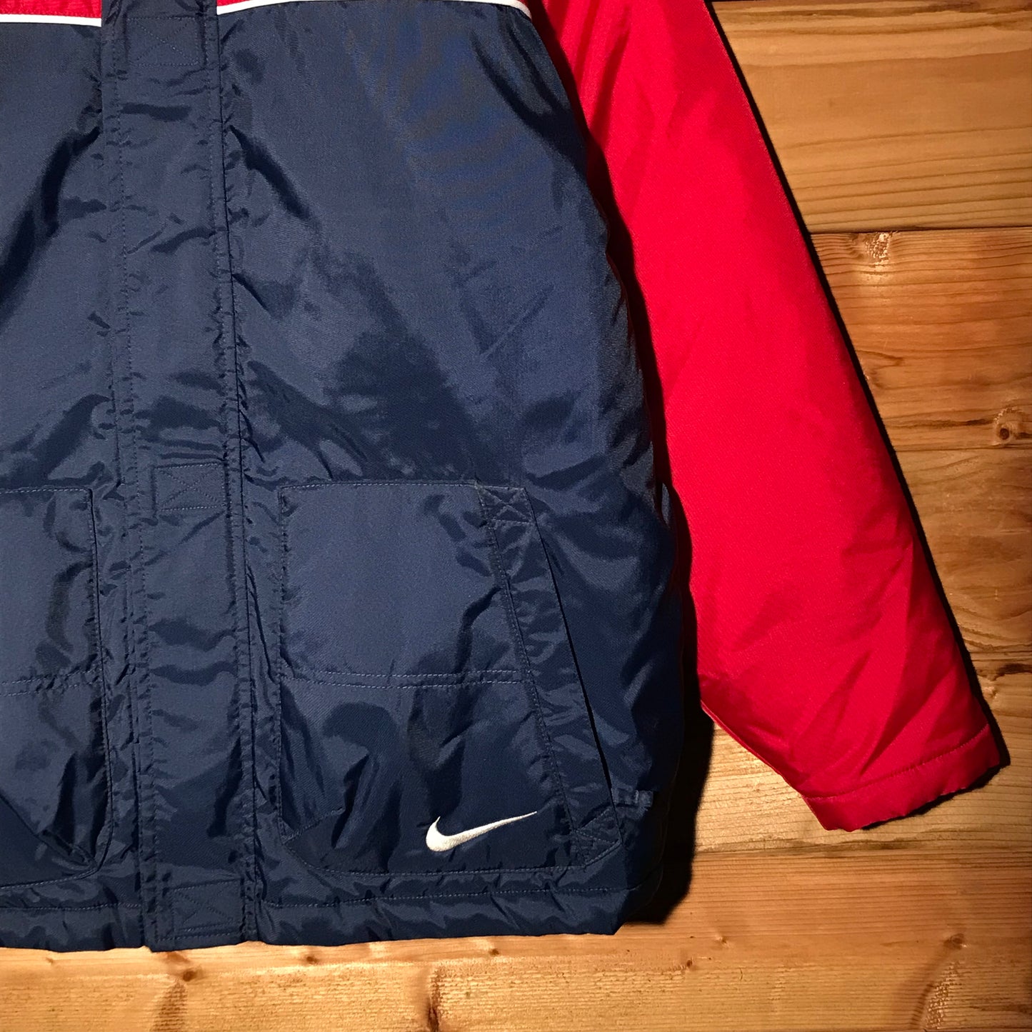 90s Nike Piping Split Double Swoosh down jacket