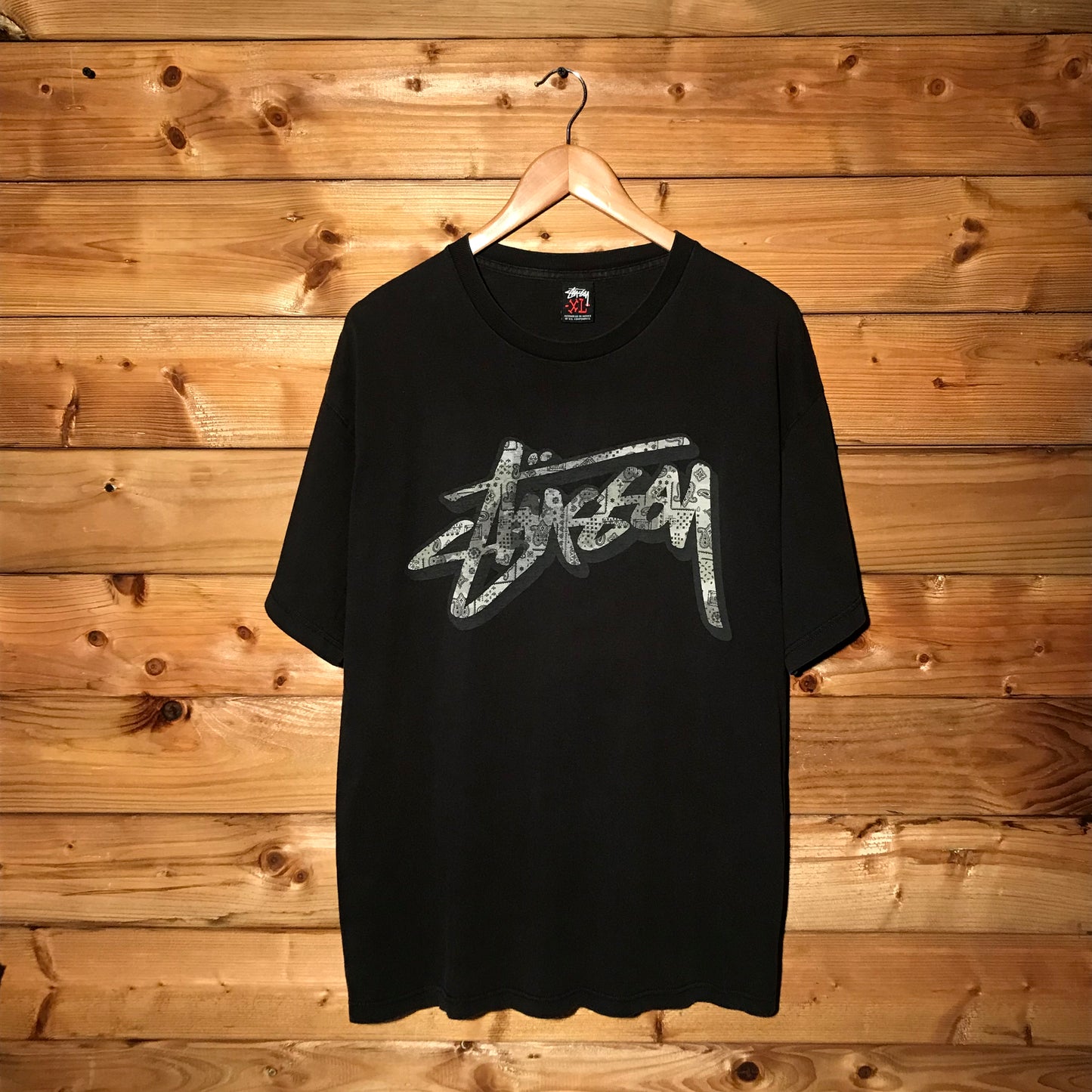 Stüssy Paisley Slanted Script Spellout t shirt