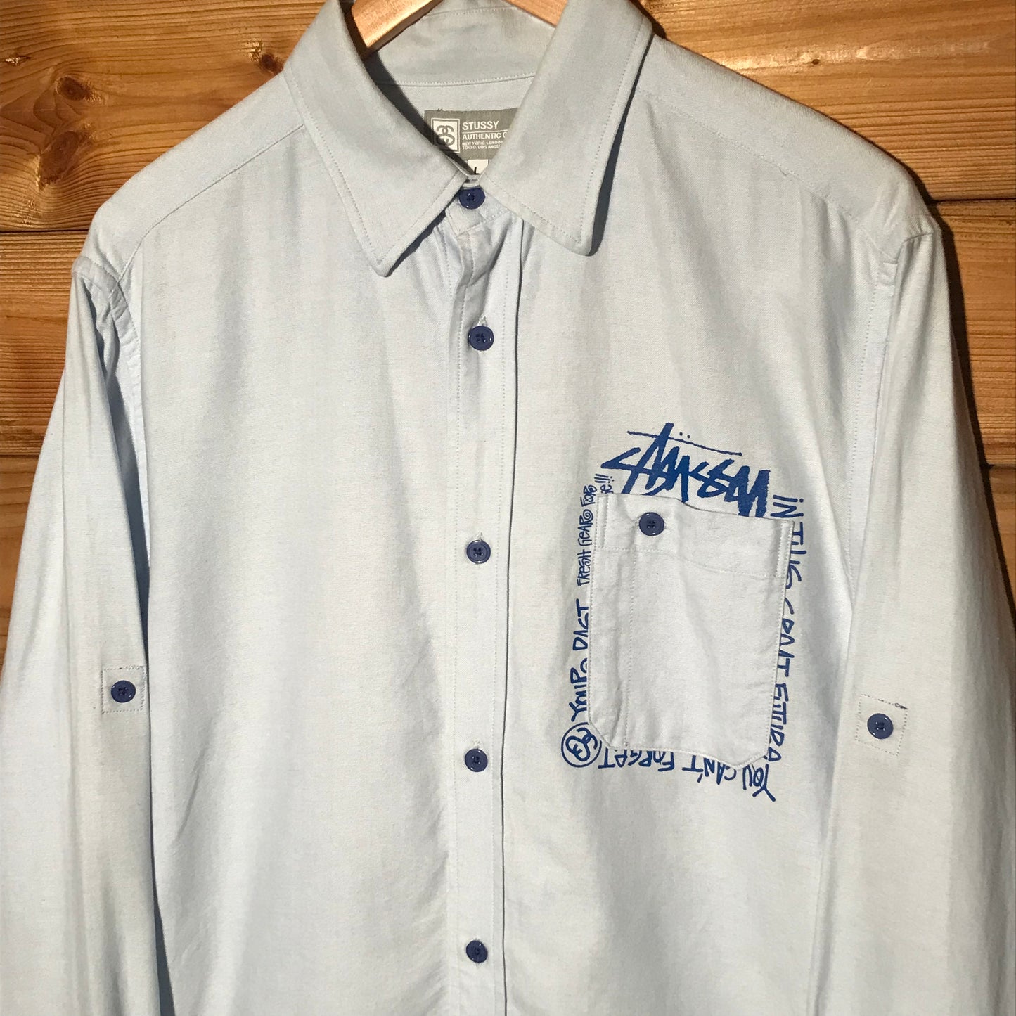 Stüssy Tonal Script Spellout button up shirt