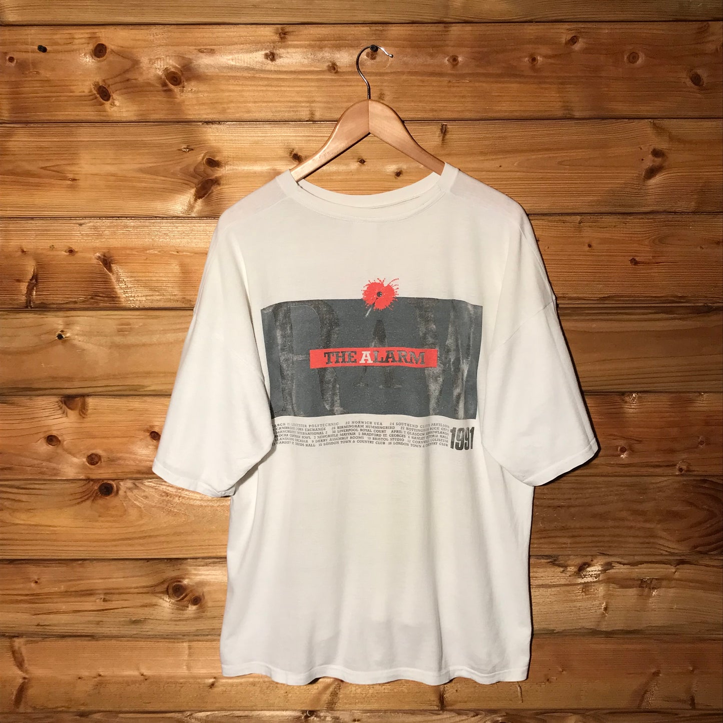 1991 The Alarm Raw UK Tour t shirt