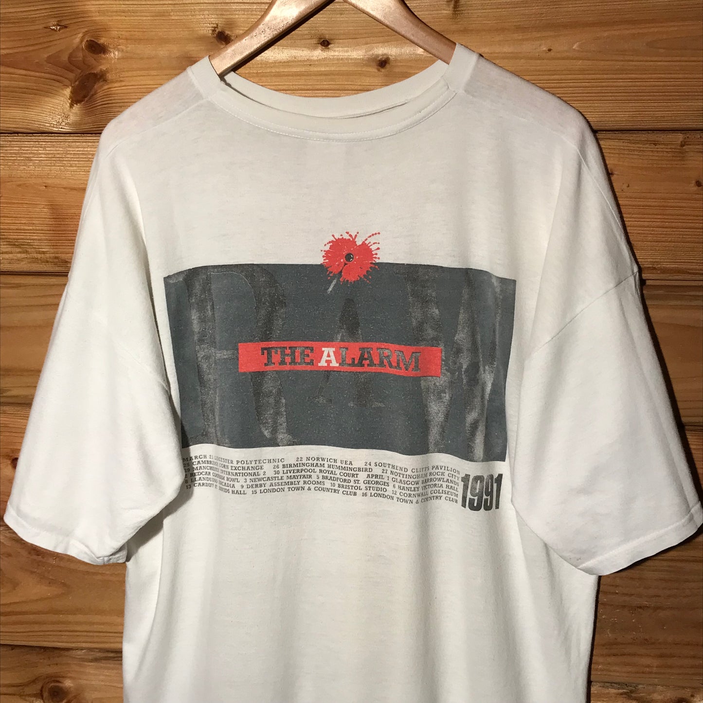 1991 The Alarm Raw UK Tour t shirt