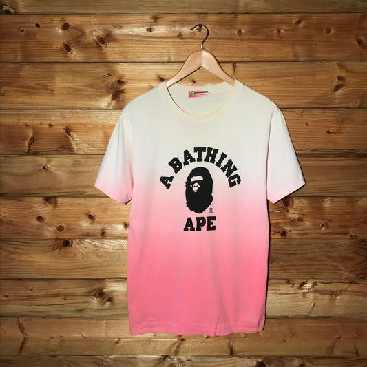 Bape, A Bathing Ape College Spellout Gradient t shirt