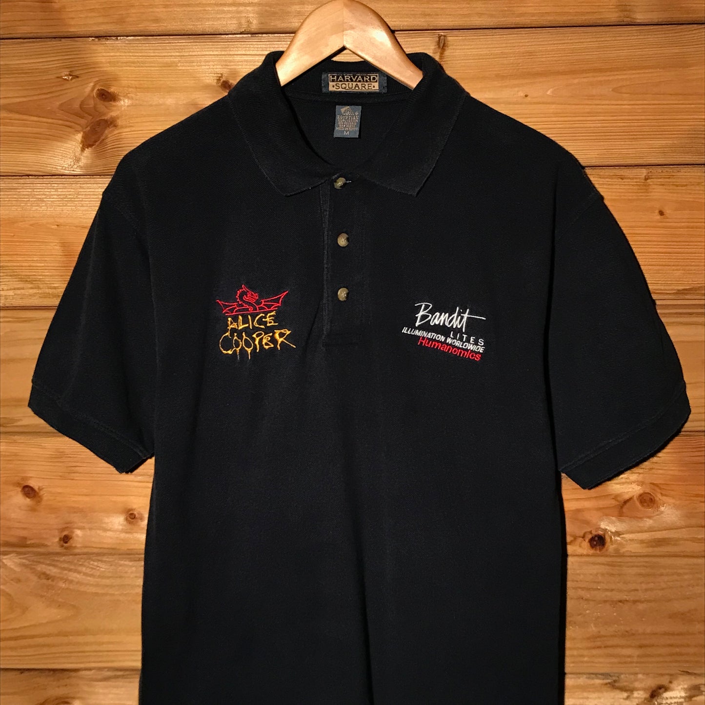 80s Alice Cooper Tour Lighting Crew Staff polo t shirt