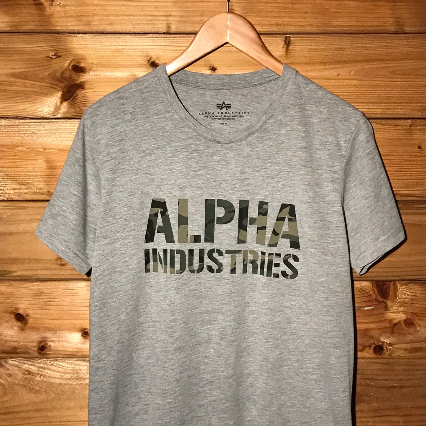 Alpha Industries Camo Spellout t shirt