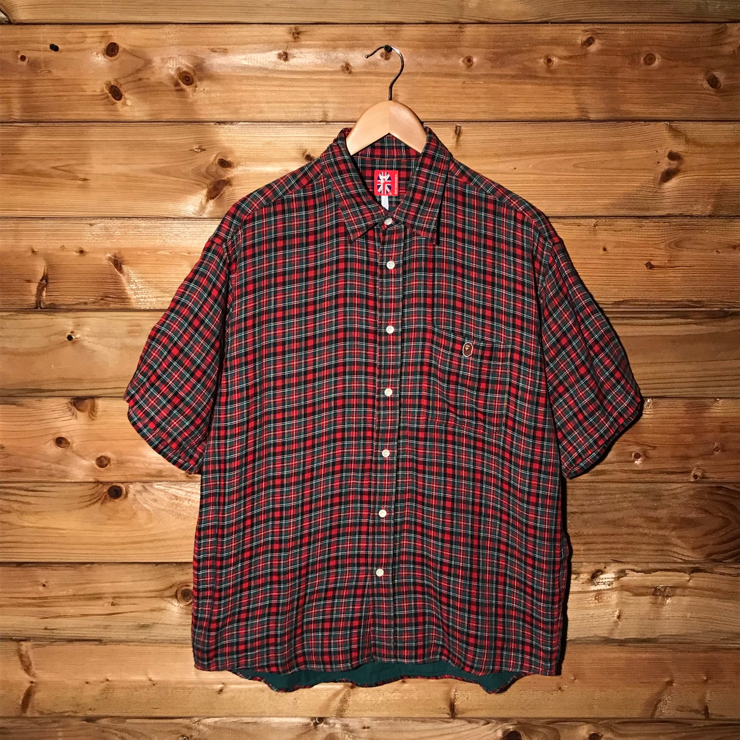 Bape, A Bathing Ape Plaid Tartan button up shirt