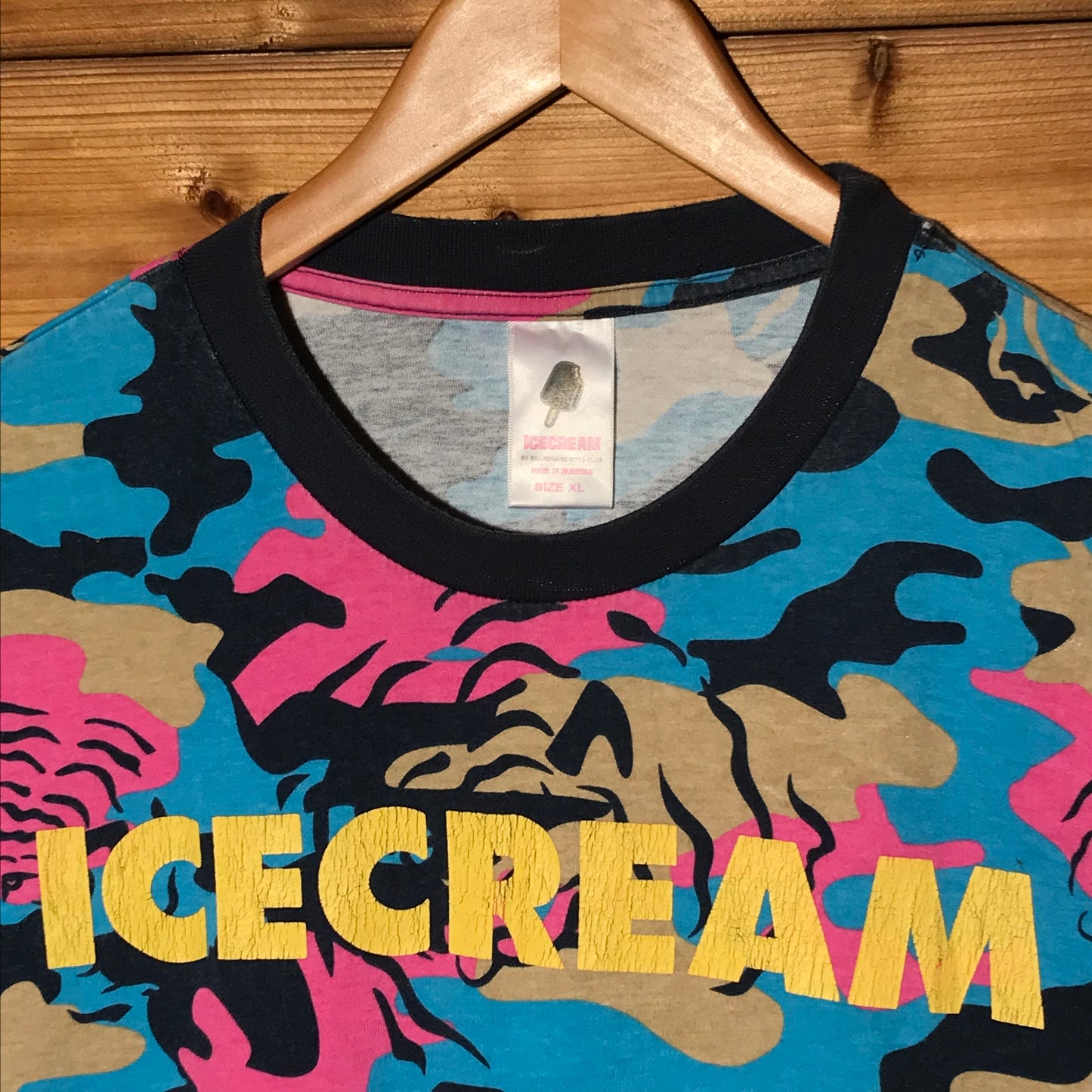 ICECREAM Tiger Camo Spellout t shirt