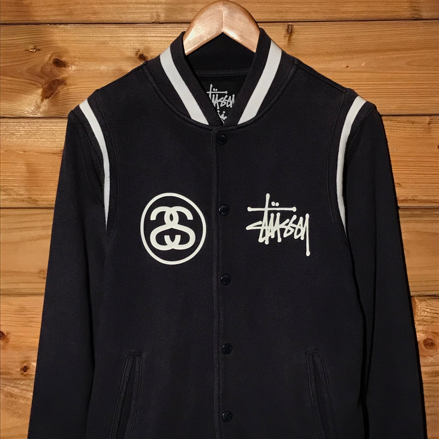 Stüssy World Tour Double Spellout varsity jacket