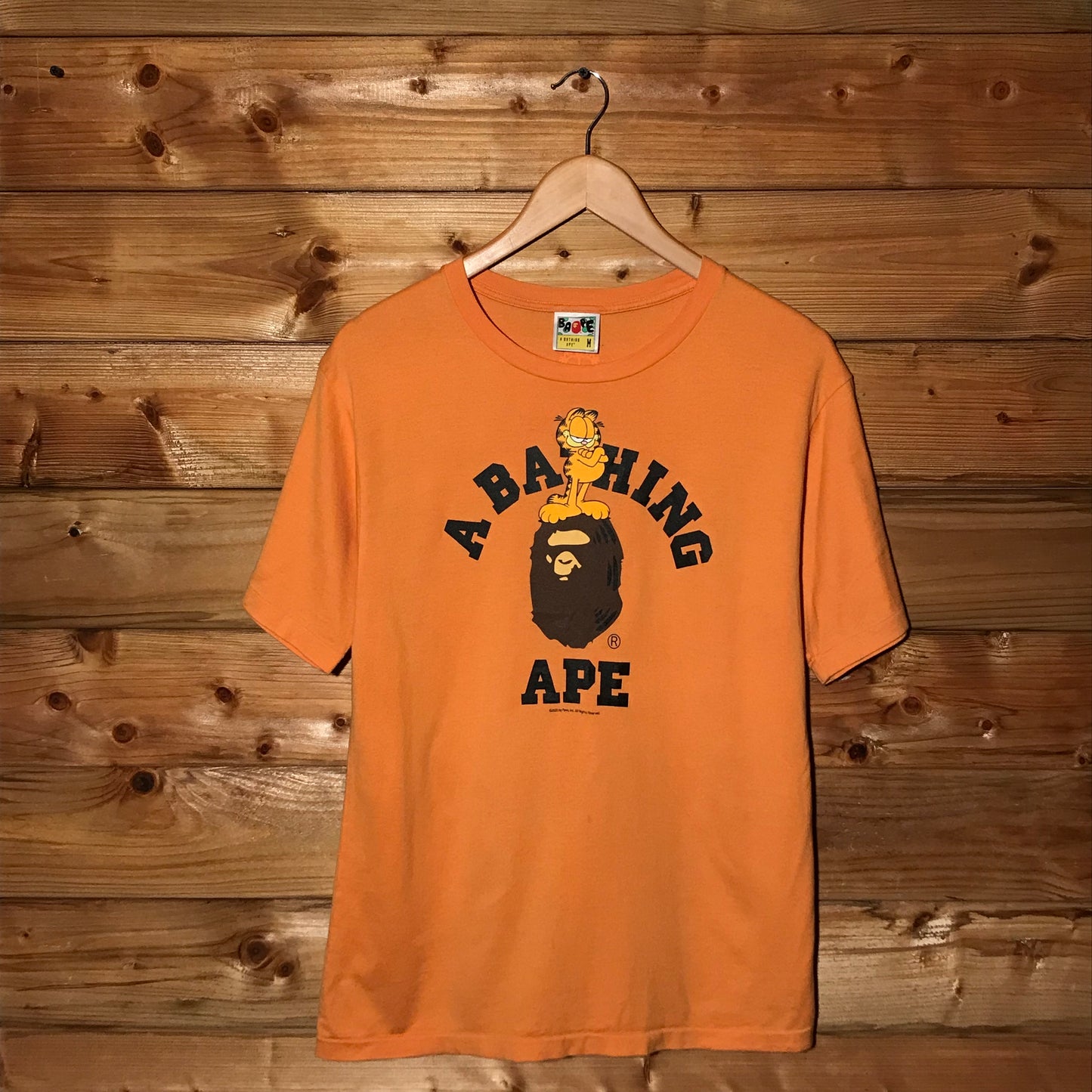 2020 Bape, A Bathing Ape x Garfield College Spellout t shirt