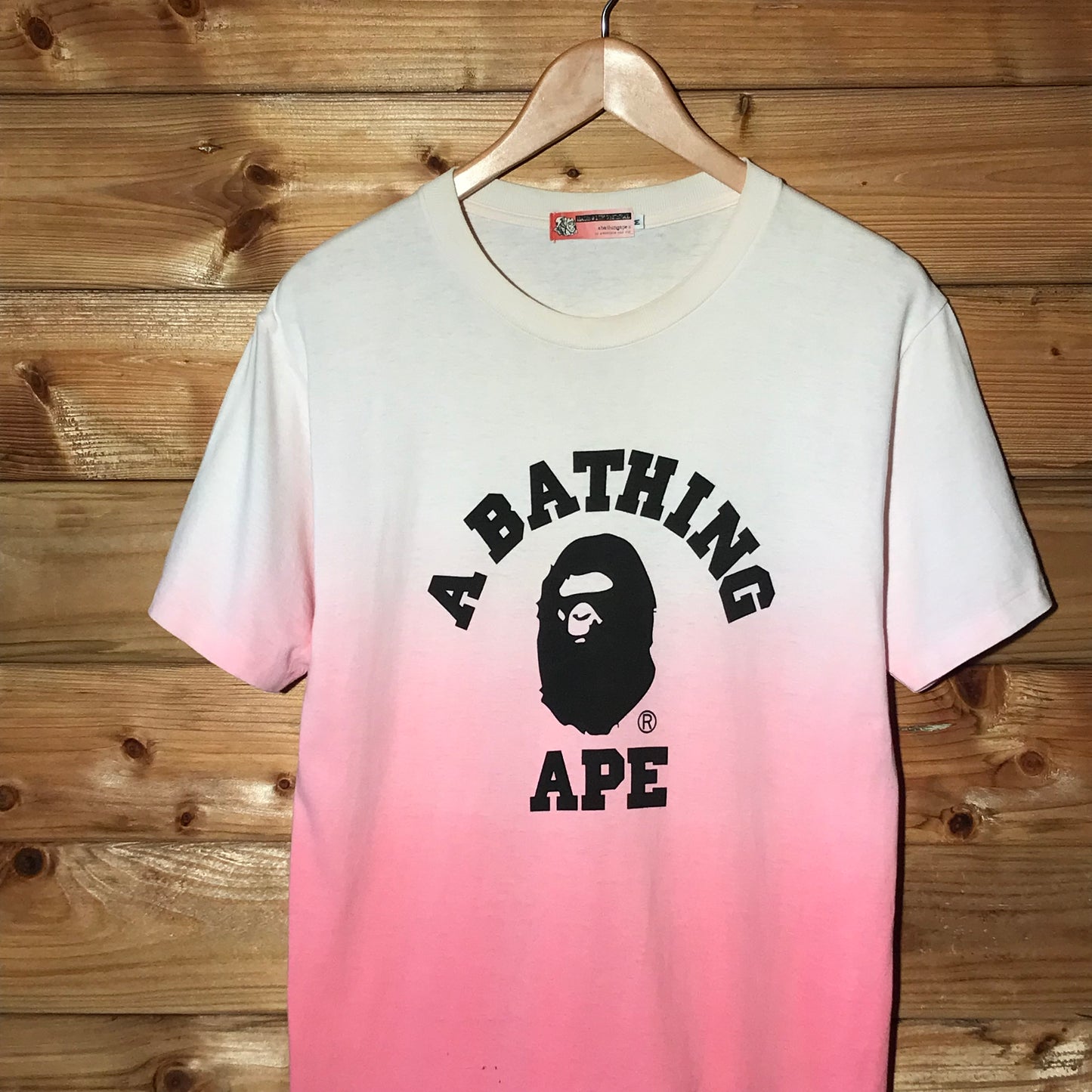 Bape, A Bathing Ape College Spellout Gradient t shirt