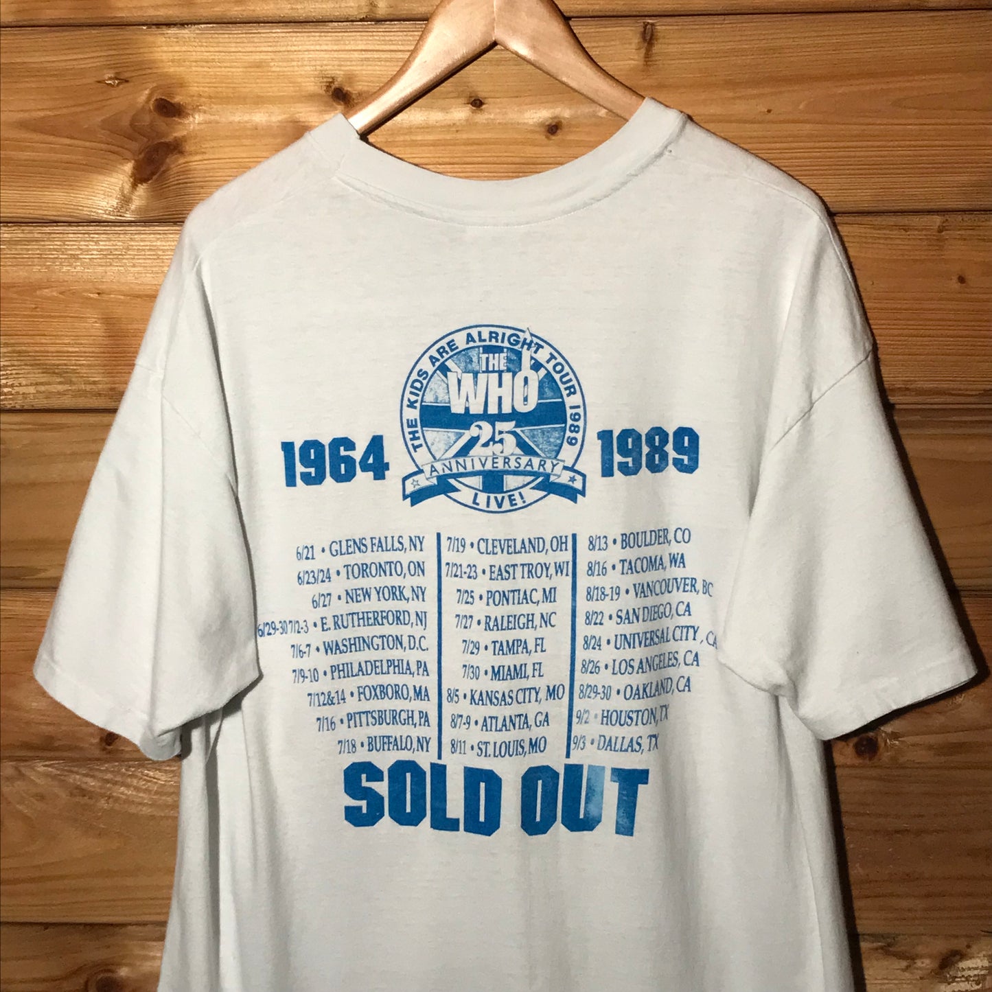 1989 The Who The Kids Are Alright USA Tour t shirt