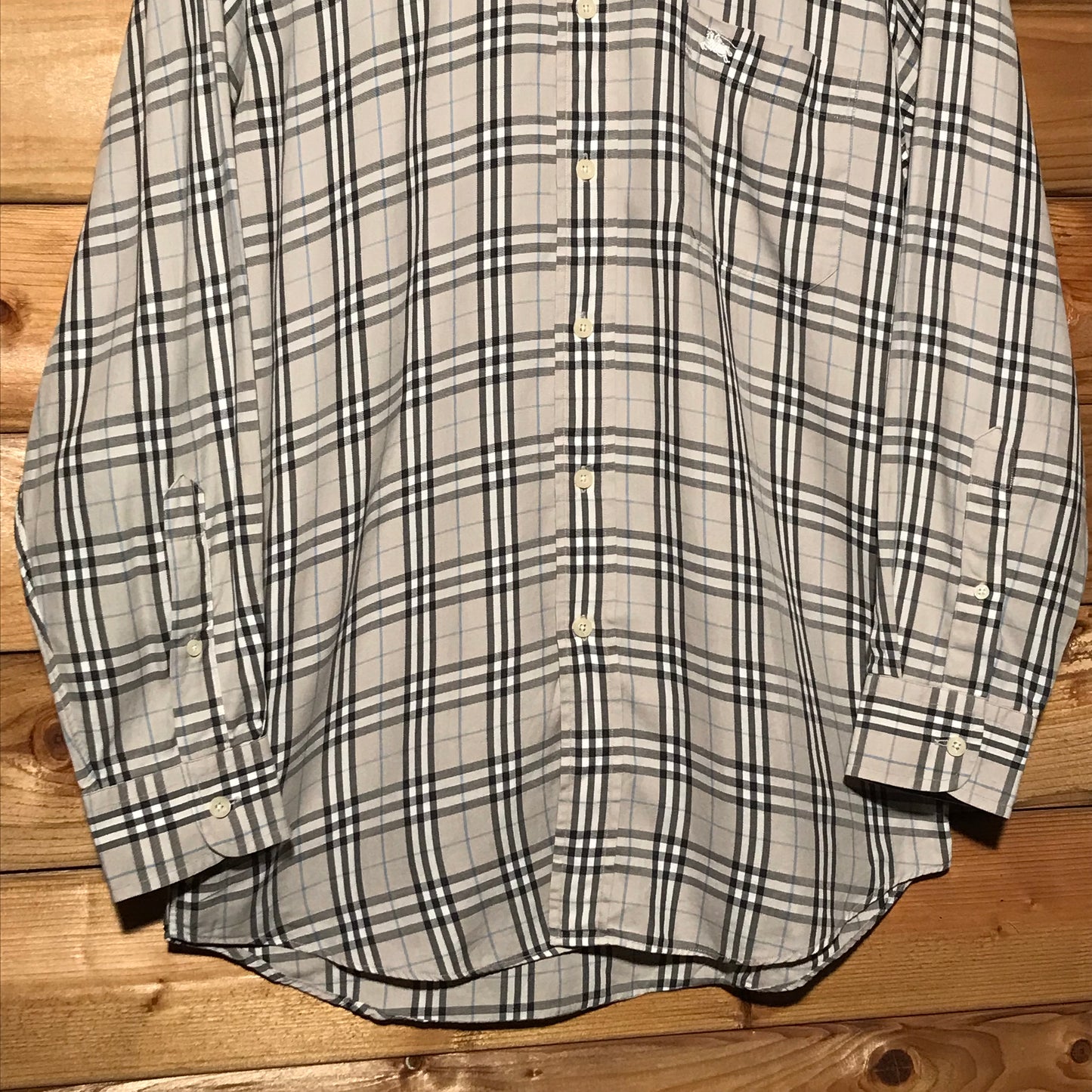 90s Burberry Nova Check Pattern long sleeve button up shirt