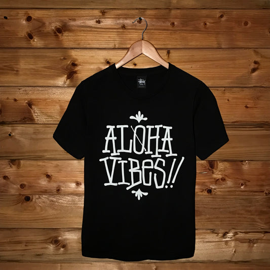 2014 Stüssy x Kicks/Hi Aloha Vibes Script Spellout t shirt