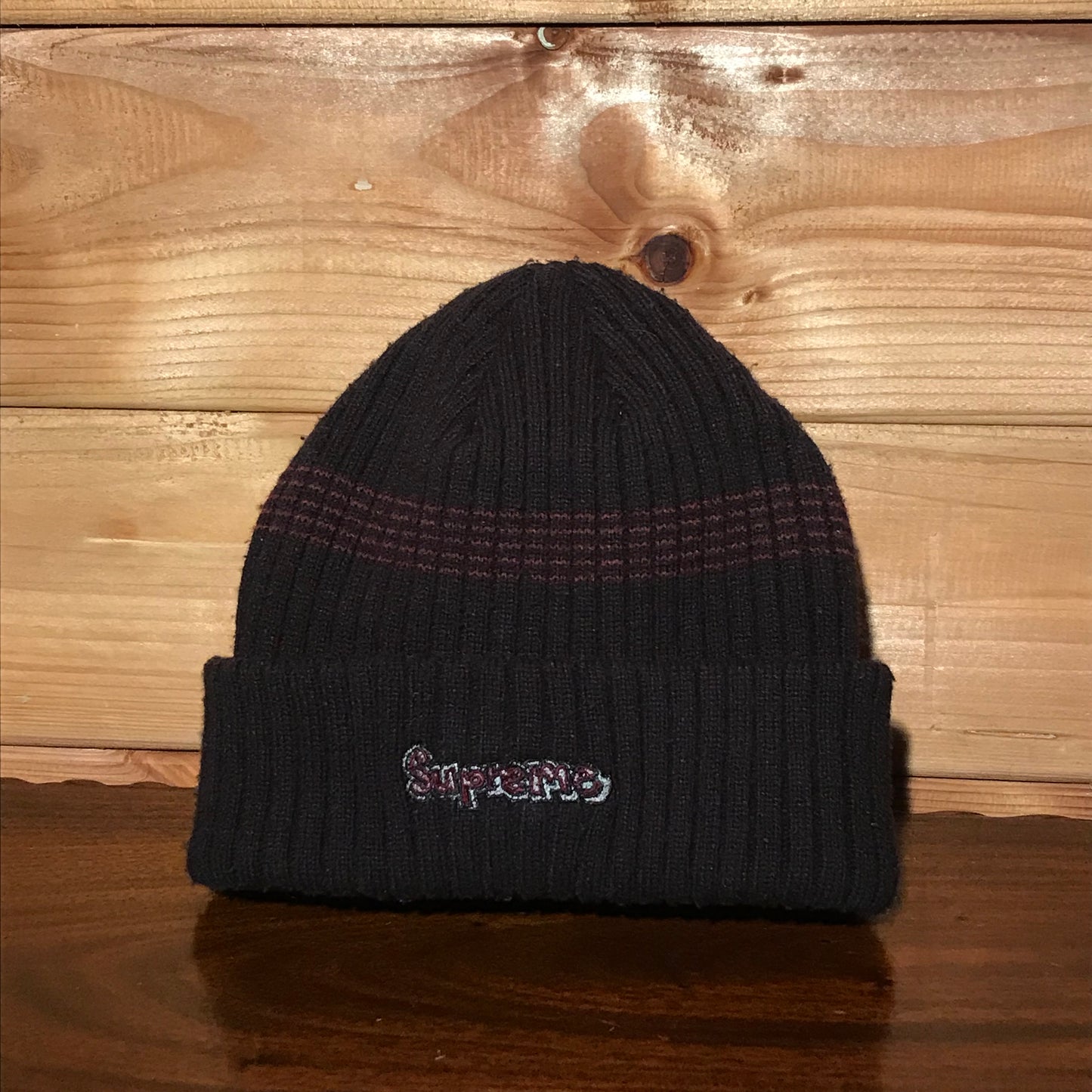 Supreme x Mark Gonzales Spellout Striped beanie