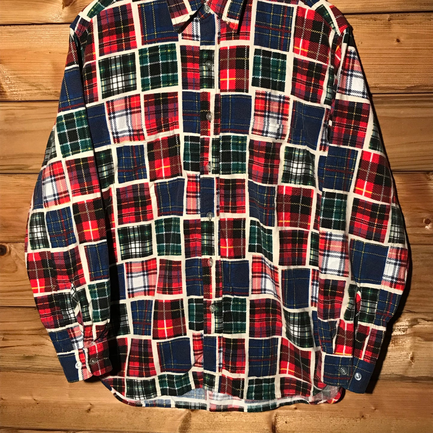 Beams Plaid Tartan Squared button up overshirt