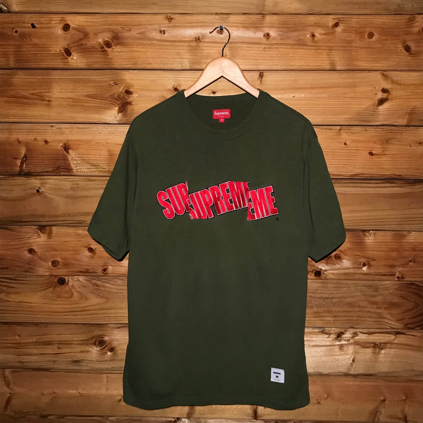 2021 Supreme Cut Logo Centre Split Spellout t shirt