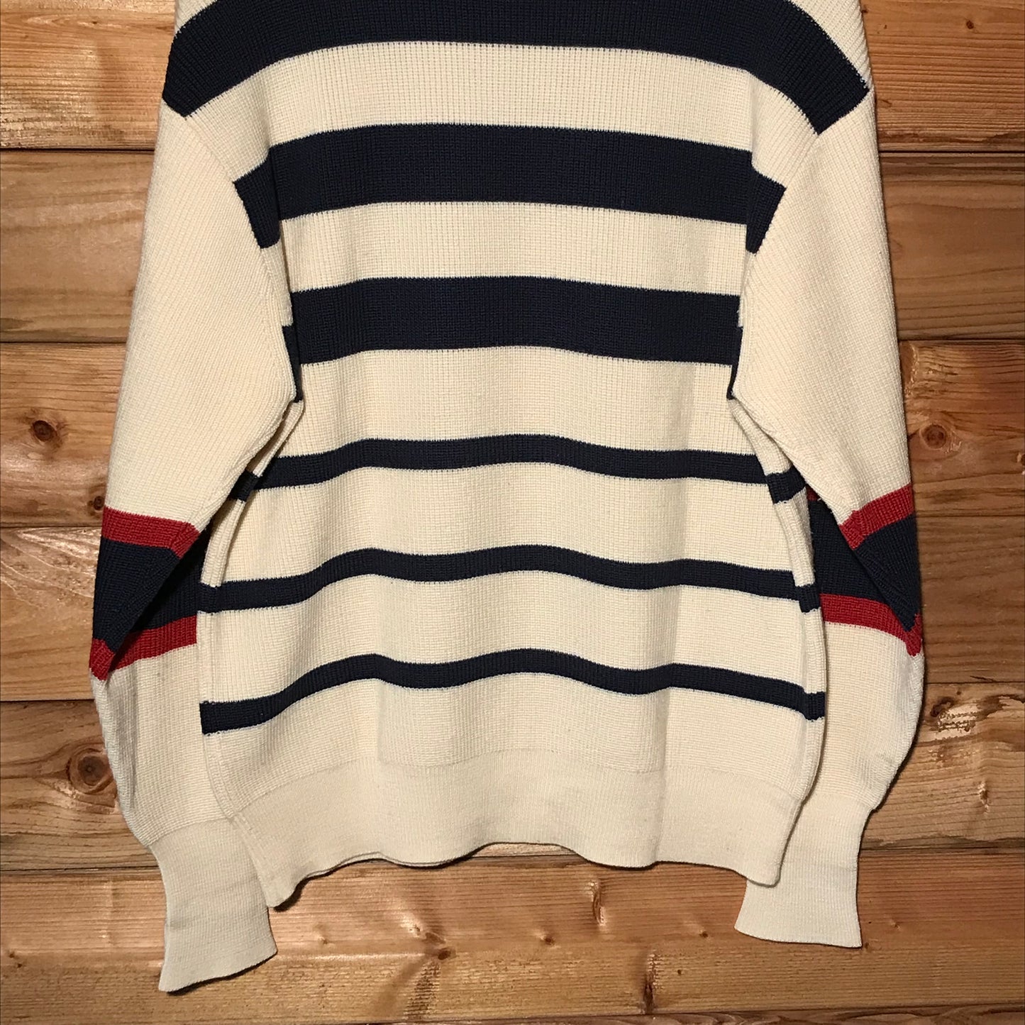 90s Fila Striped Centre Spellout knit sweatshirt