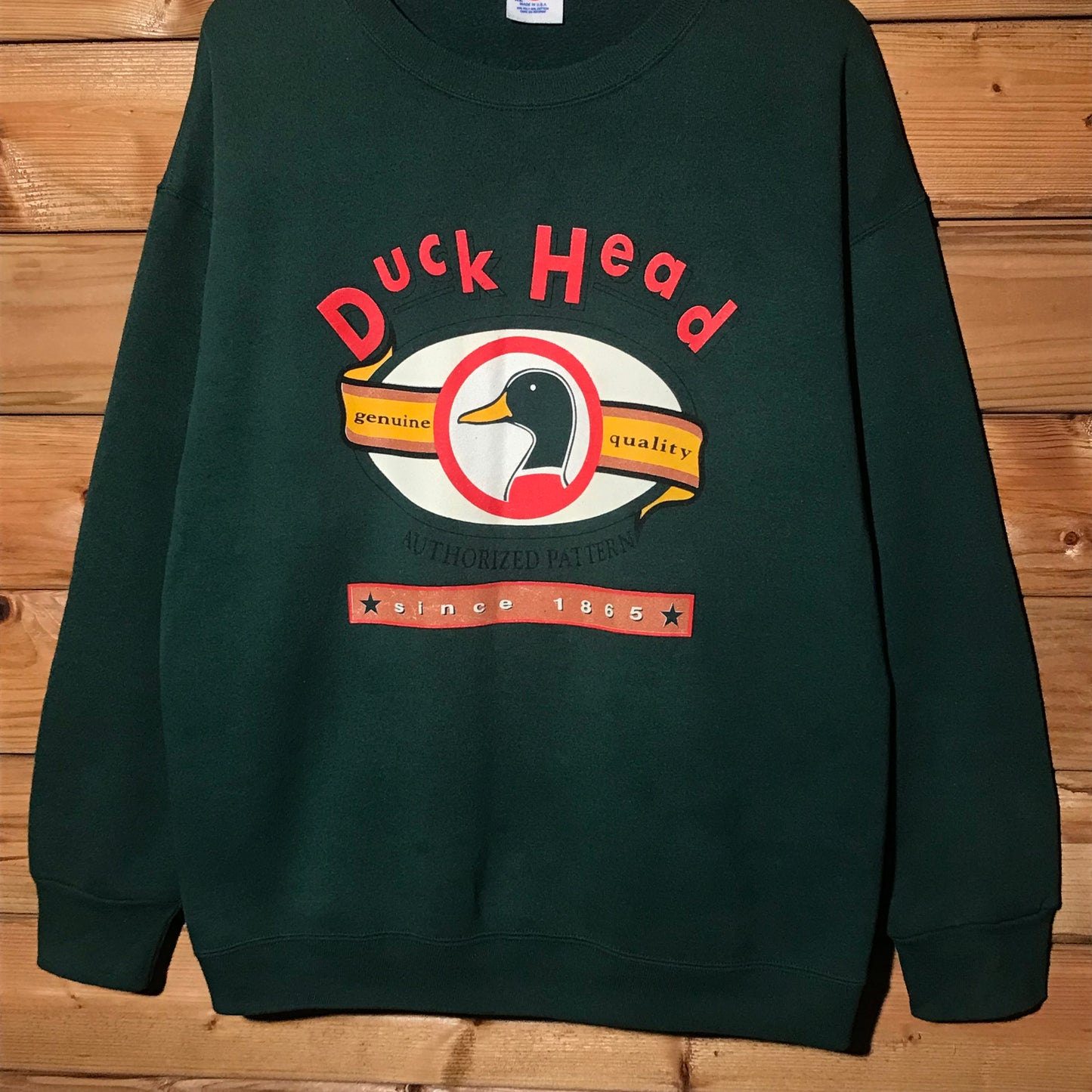 90s Duck Head Authorized Pattern Spellout sweatshirt