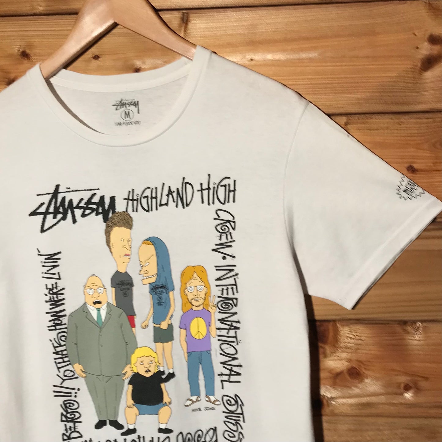 2012 Stüssy x MTV Beavis And Butt-head Highland High Crew t shirt