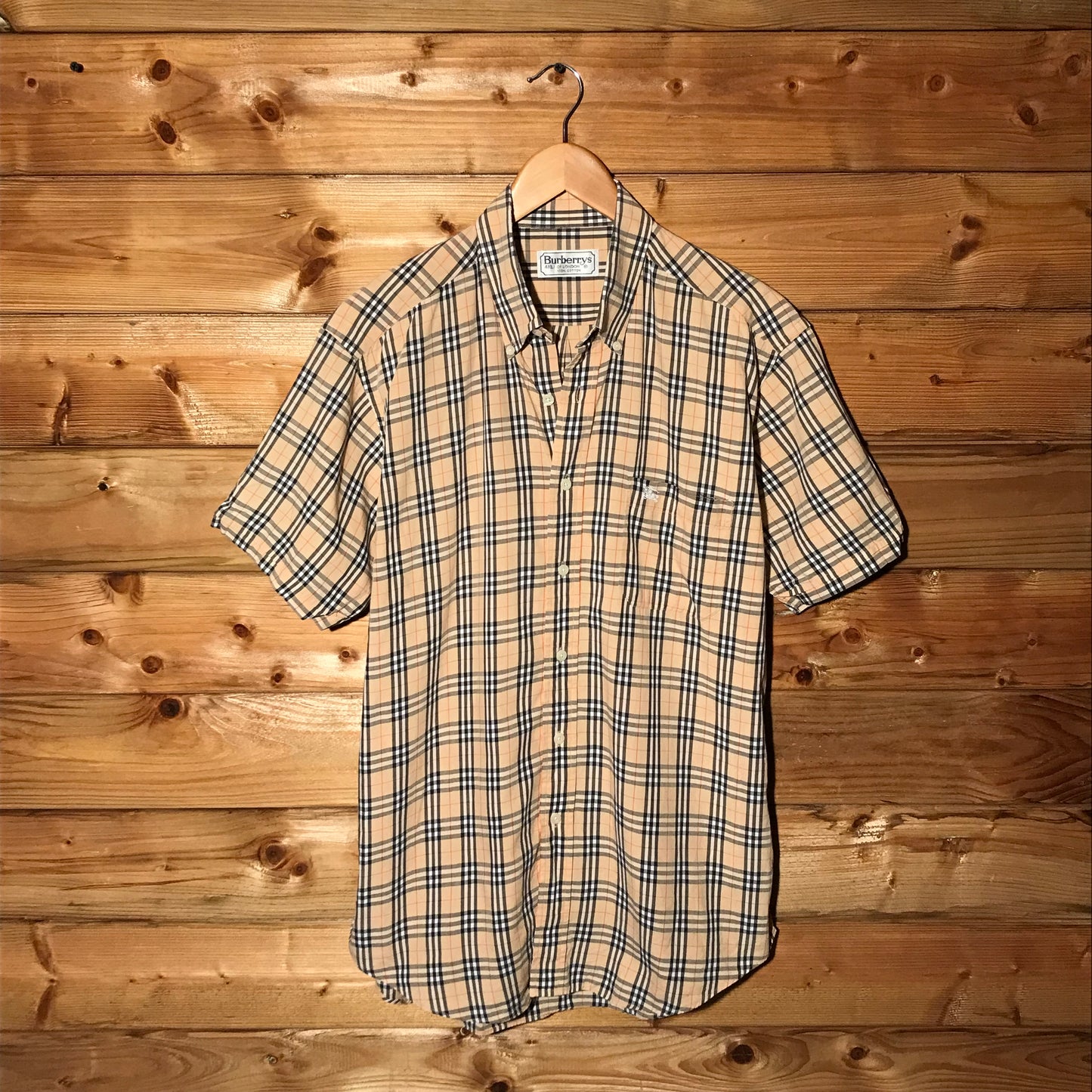 90s Burberry Nova Check Pattern short sleeve button up shirt