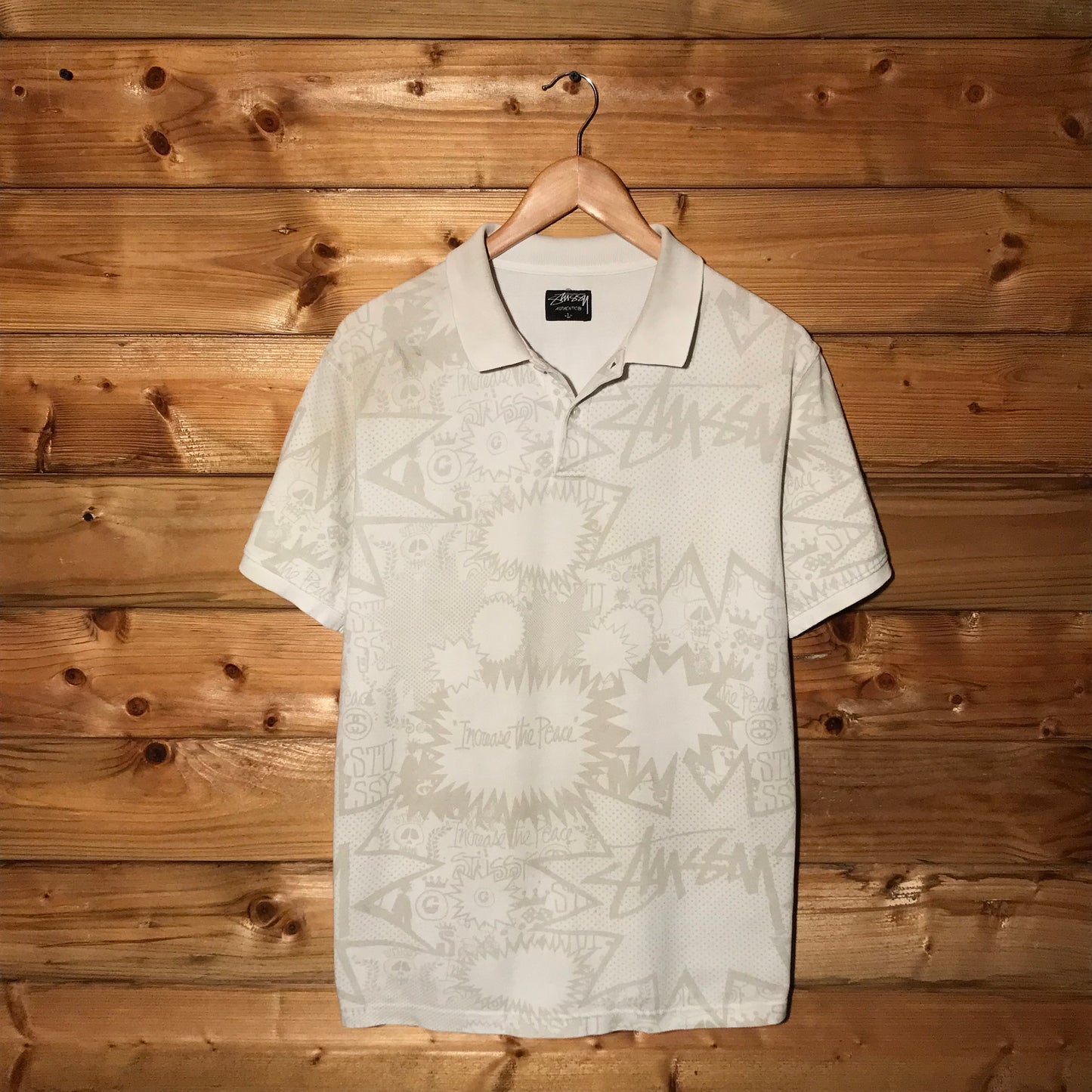 Stüssy Tonal Speech Bubbles AOP polo t shirt