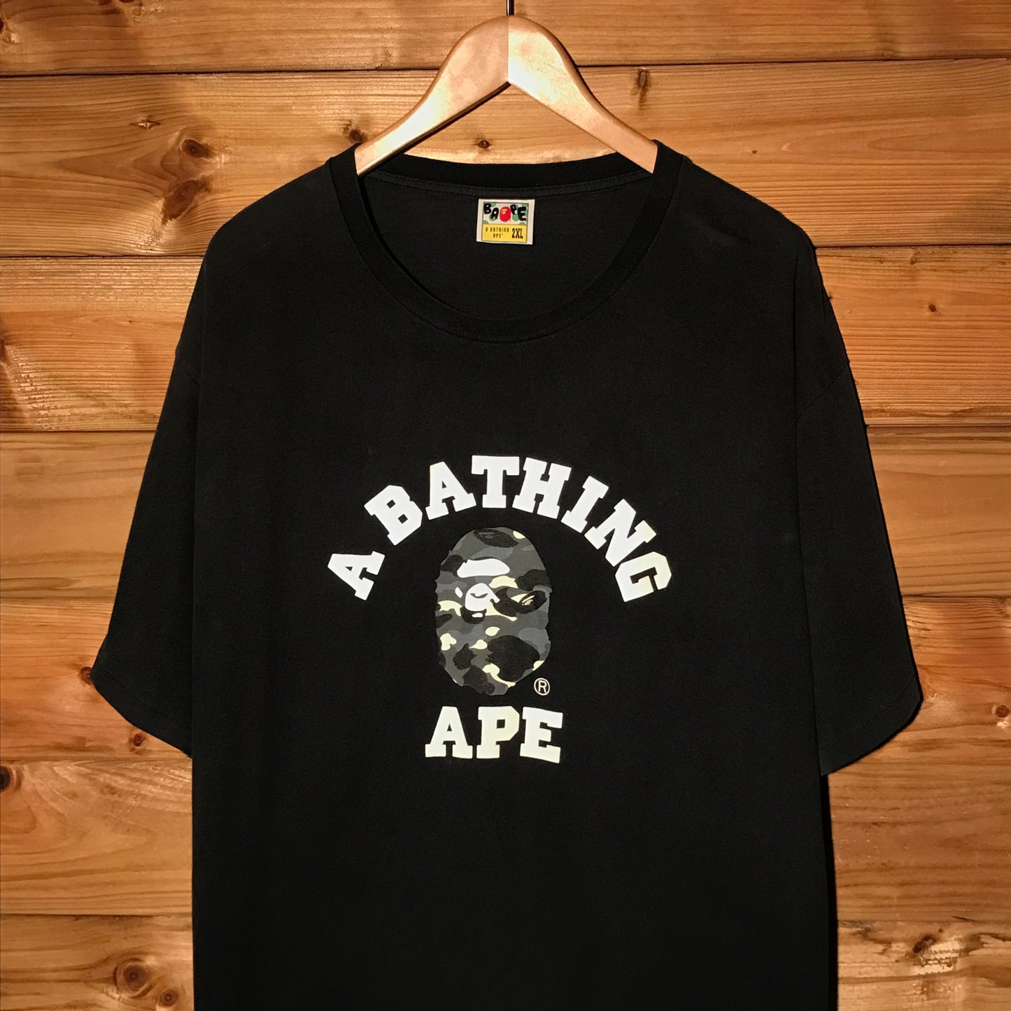 Bape, A Bathing Ape College Spellout City Camo Head t shirt