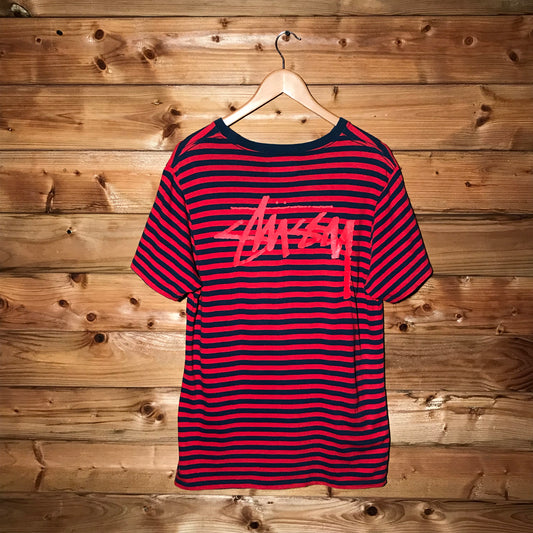 Stüssy Tonal Script Spellout Striped t shirt