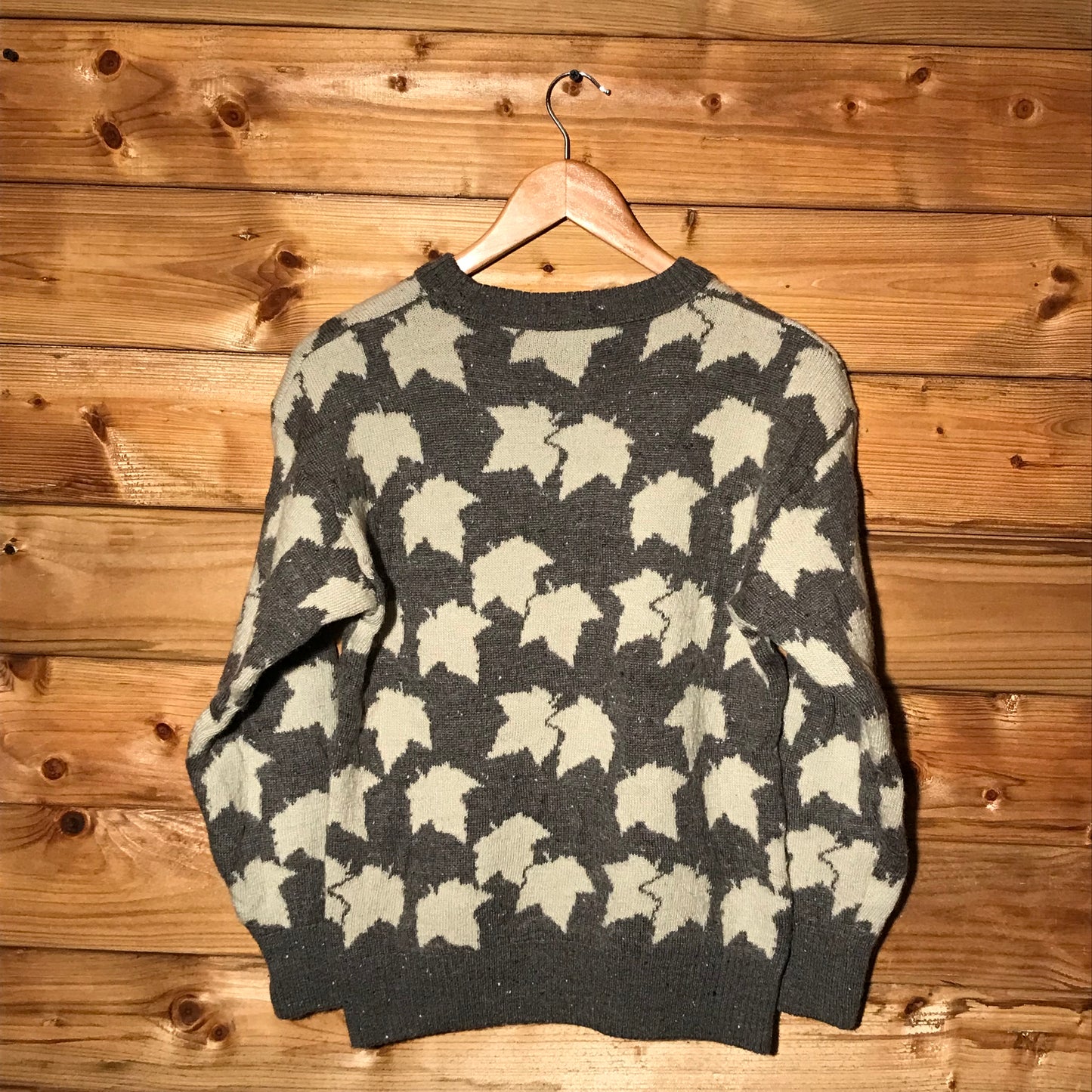 90s Lacoste Falling Leaves AOP knit sweatshirt