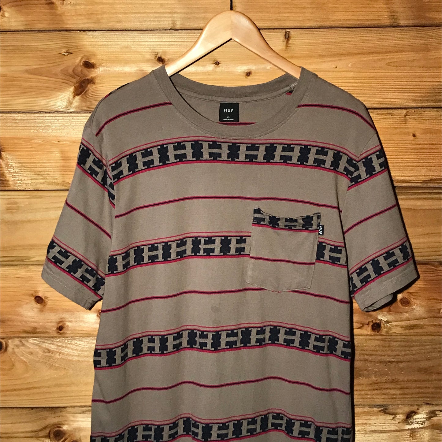 HUF Multi Striped Pocket t shirt